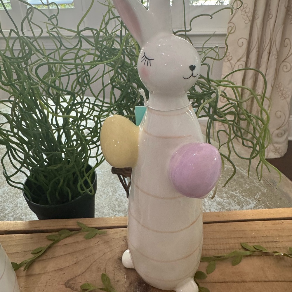 MARTHA STEWART 2025 STRIPED CERAMIC EASTER BUNNIES WITH ATTITUDES! - Picture 4 of 7